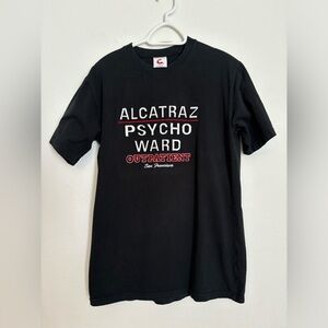 Vtg Y2K Embroidered Alcatraz Psycho Ward Outptient San Francisco T Shirt Medium